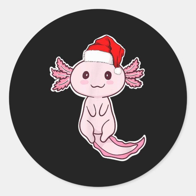Christmas Axolotl  Classic Round Sticker (Front)