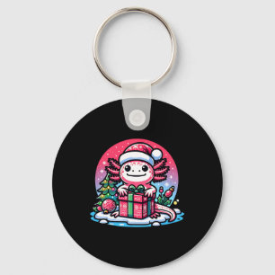 Christmas Axolotl Santa Hat Boy Girl Kids Xmas Axo Key Ring