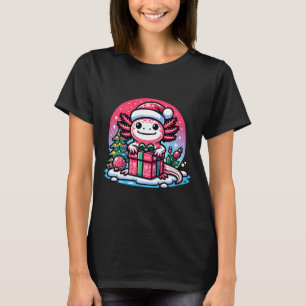 Christmas Axolotl Santa Hat Boy Girl Kids Xmas Axo T-Shirt