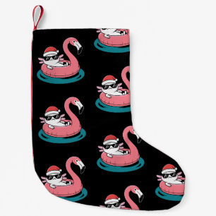 Christmas Axolotl Santa Hat Flamingo Pool Float Small Christmas Stocking