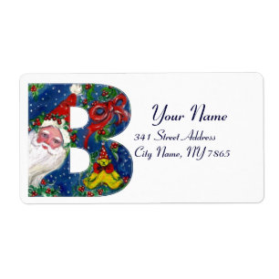 CHRISTMAS B LETTER / SANTA CLAUS WITH RED RIBBON