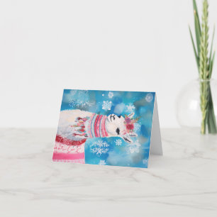 Christmas Baby Animals Llama Holiday Greeting Card