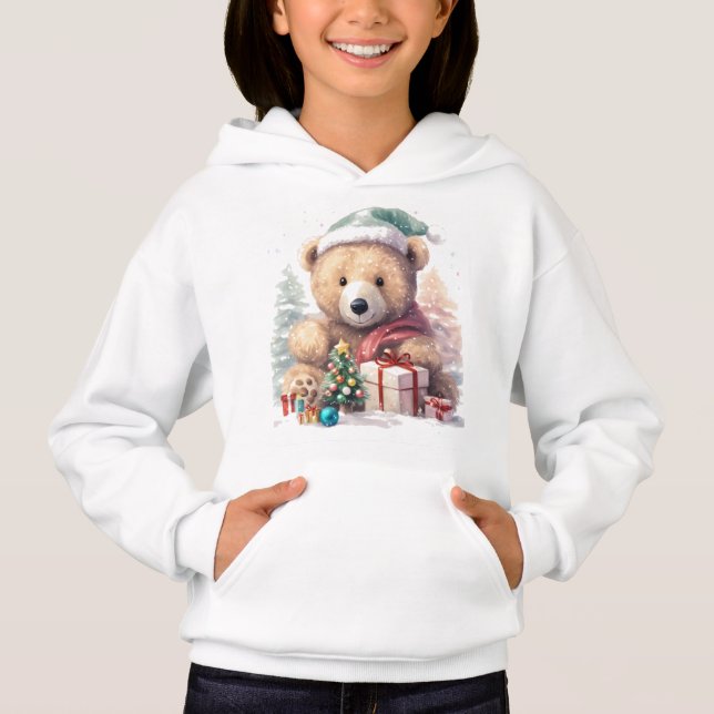 Christmas baby bear  hoodie for kids (Front)