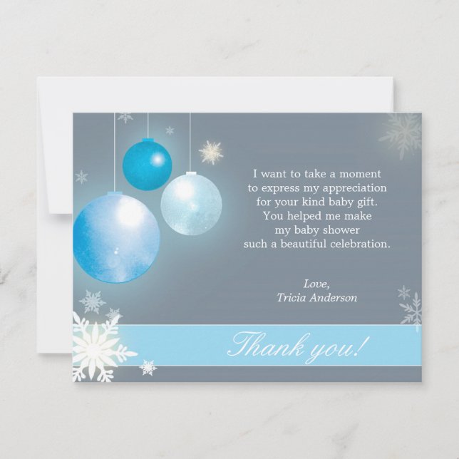 Christmas Baby Boy Baby Shower Thank You (Front)