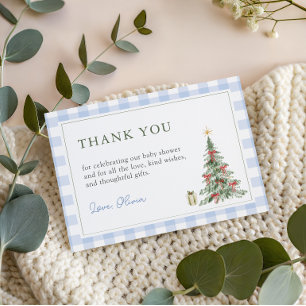Christmas Baby Boy Shower Thank You Card