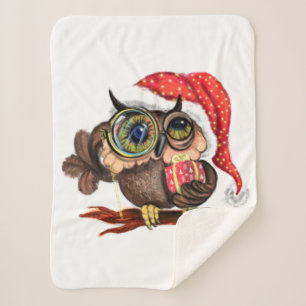 Christmas Baby Cherpa Blanket Baby Owl with Gifts