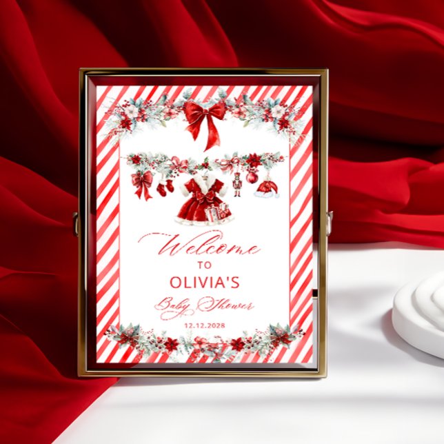 Christmas Baby Clothes Girl Baby Shower Welcome Poster (Creator Uploaded)