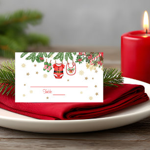 Christmas Baby Clothes Line Place Card
