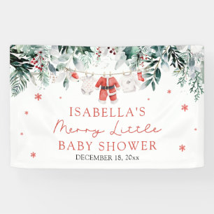 Christmas Baby Clothes Merry Little Baby Shower Banner