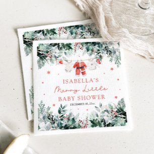 Christmas Baby Clothes Merry Little Baby Shower Napkin