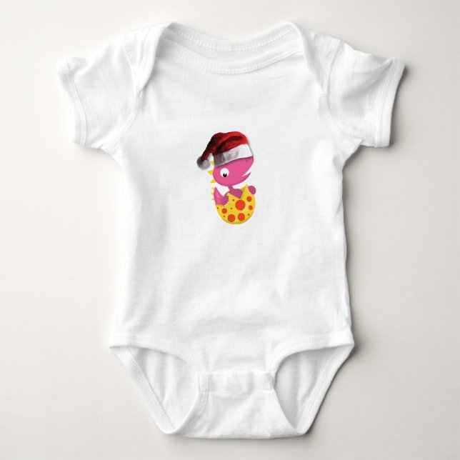 Christmas Baby Dinosaur Bodysuit (Front)