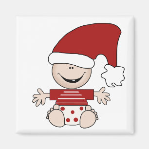Christmas Baby in Stocking Cap Tshirts and Gifts Magnet