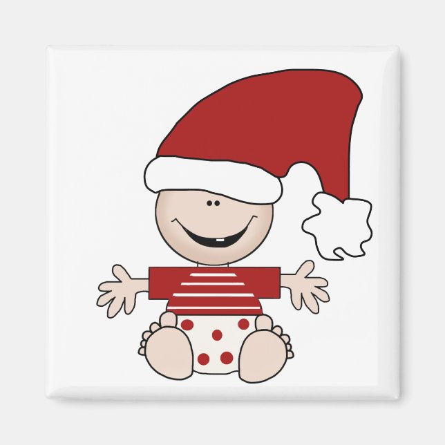 Christmas Baby in Stocking Cap Tshirts and Gifts Magnet (Front)