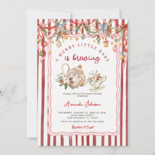 Christmas Baby Is Brewing Winter Baby Shower Invitation