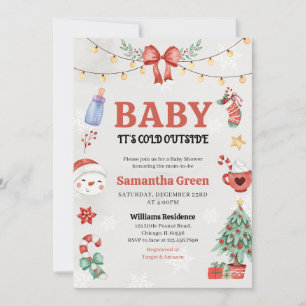 Christmas Baby It's Cold Outside Baby Shower Invitation