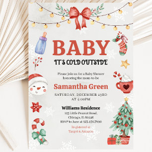 Christmas Baby It's Cold Outside Baby Shower Invitation