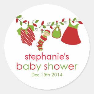 Christmas Baby Laundry Girl Baby Shower Sticker