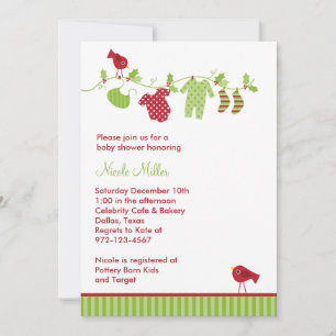 Christmas Baby Laundry Invitations