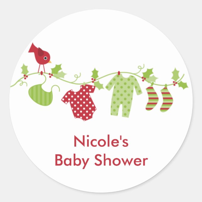 Christmas Baby Laundry Line Stickers (Front)