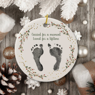 Christmas Baby Memory Custom Your Baby Foot Prints Ceramic Tree Decoration