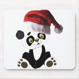 christmas baby panda bear mouse pad