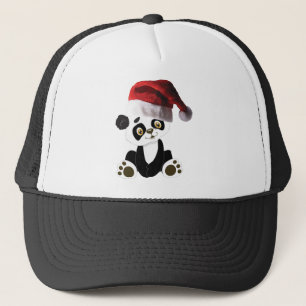 christmas baby panda bear trucker hat