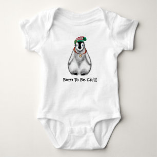 Christmas baby penquin baby bodysuit