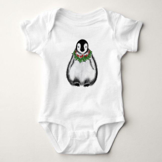 Christmas baby penquin bodysuit (Front)