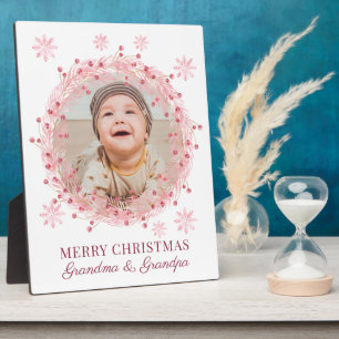 Christmas Baby Photo For Grandma And Grandpa Plaque