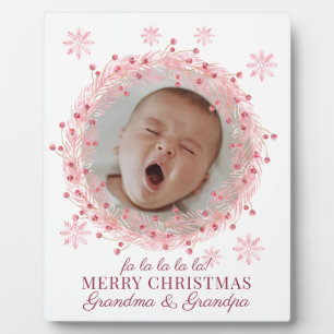 Christmas Baby Photo For Grandma And Grandpa  Plaque