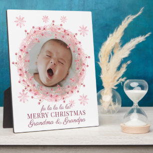 Christmas Baby Photo For Grandma And Grandpa Plaque