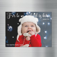 Christmas Baby Photo Religious Verse Magnet Card