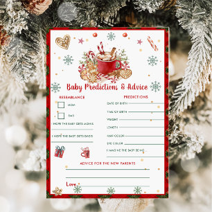 Christmas Baby Predictions & Advice Game Card