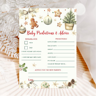 Christmas Baby Predictions & Advice Game Card
