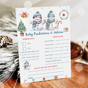 Christmas Baby Predictions & Advice Game Card