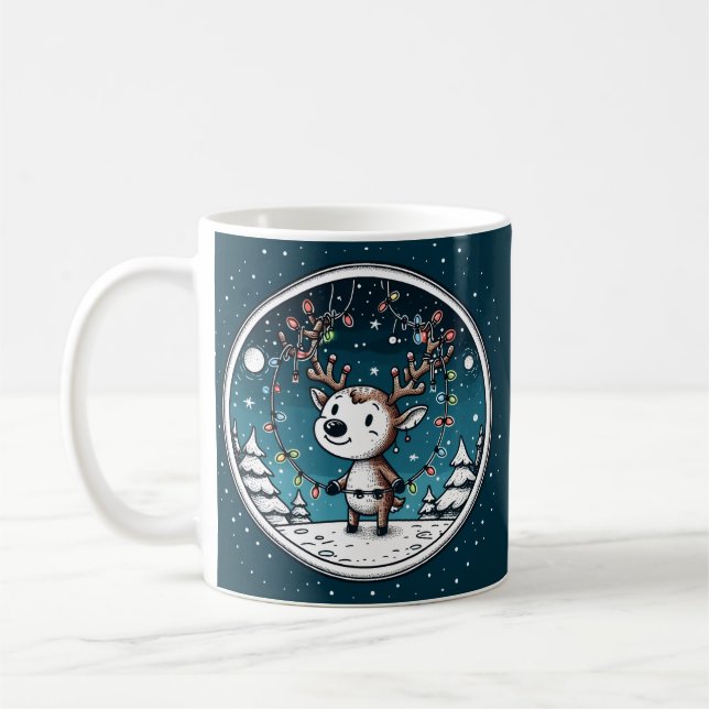 Christmas Baby Reindeer Coffee Mug (Left)