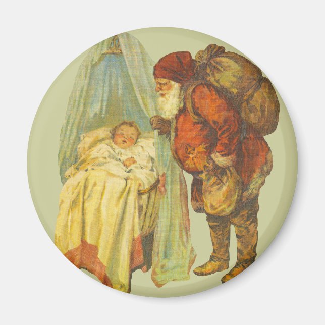 Christmas Baby Santa Clause Vintage Magnet (Front)