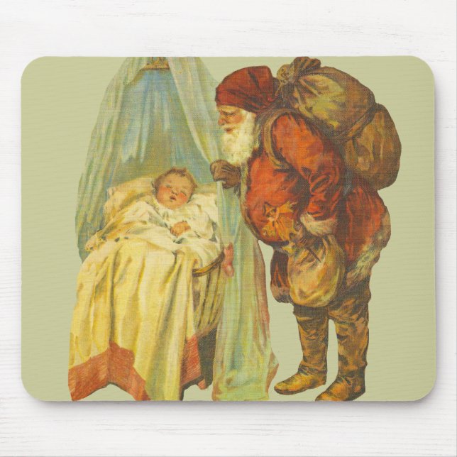 Christmas Baby Santa Clause Vintage Mouse Pad (Front)