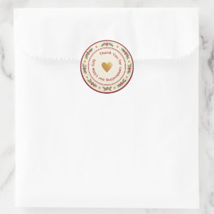 Christmas Baby Shower A Little Gift on the Way Classic Round Sticker