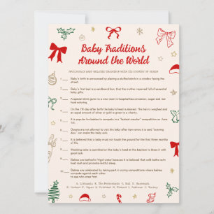 Christmas Baby Shower Baby Traditions Game Card