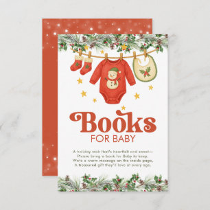 Christmas Baby Shower Books for Baby Clothesline Enclosure Card