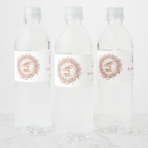 Christmas Baby Shower Deer Drink Water Bottle Labe Label