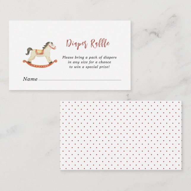 Christmas Baby shower Diaper Raffle Enclosure Card (Front/Back)