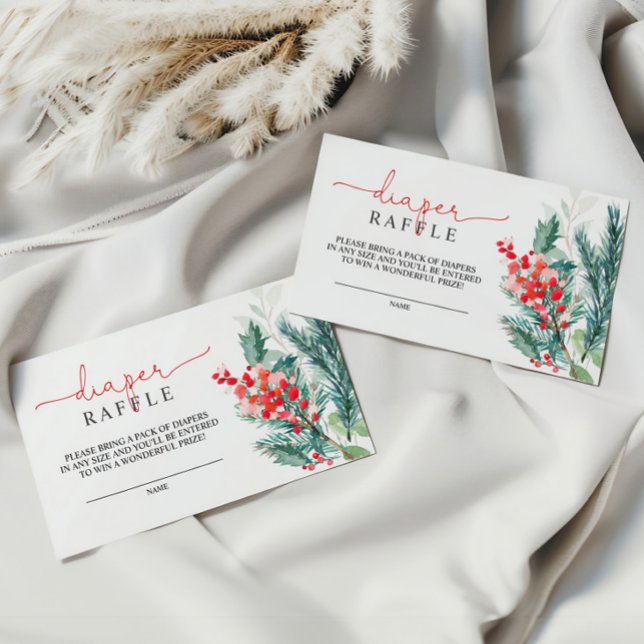 Christmas Baby Shower Diaper Raffle Enclosure Card (Creator Uploaded)