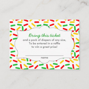 Christmas Baby Shower Diaper Raffle Tickets Enclosure Card
