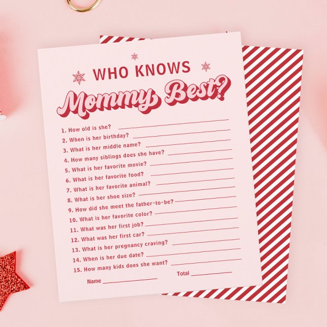 Christmas Baby Shower Game Who Knows Mummy Best  (Creator Uploaded)