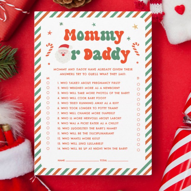 Christmas Baby Shower Guess Who Game Card (Creator Uploaded)