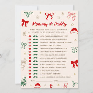 Christmas Baby Shower Guess Who Game Card