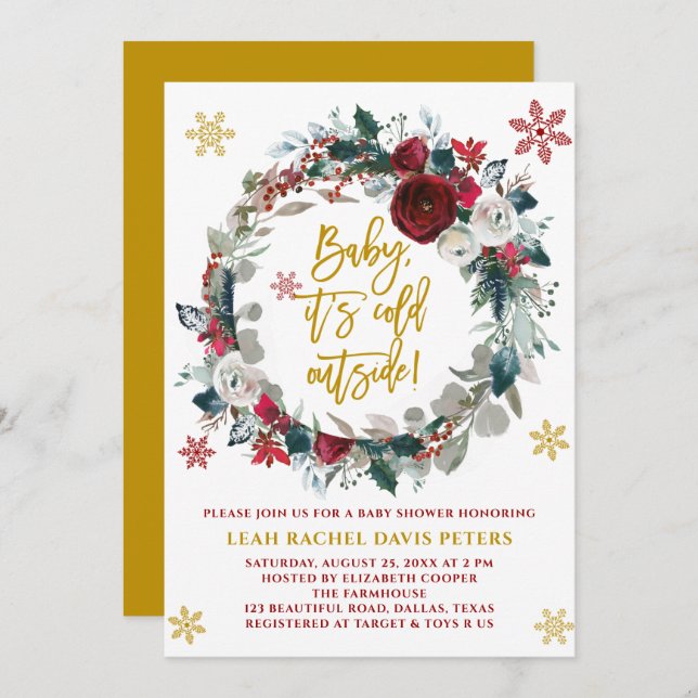 Christmas Baby Shower Invitation (Front/Back)