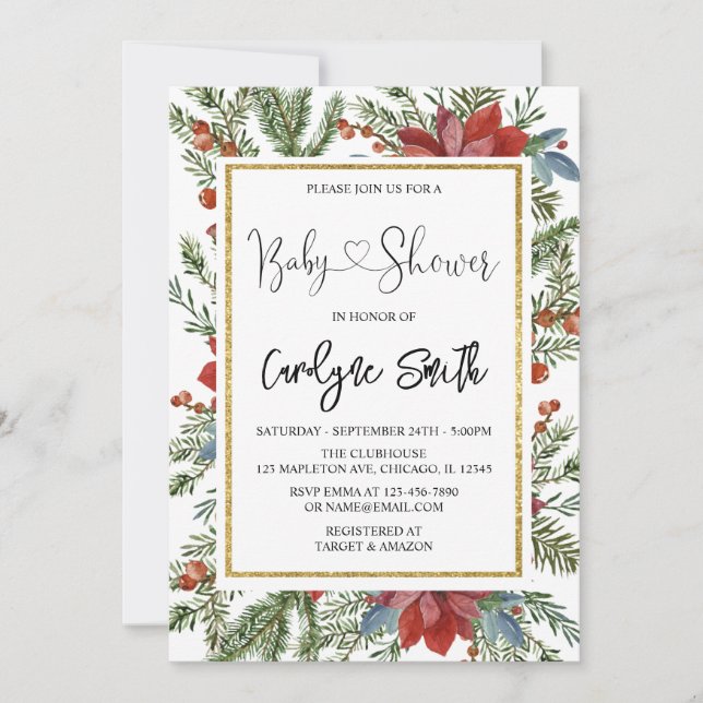 Christmas Baby Shower Invitation (Front)
